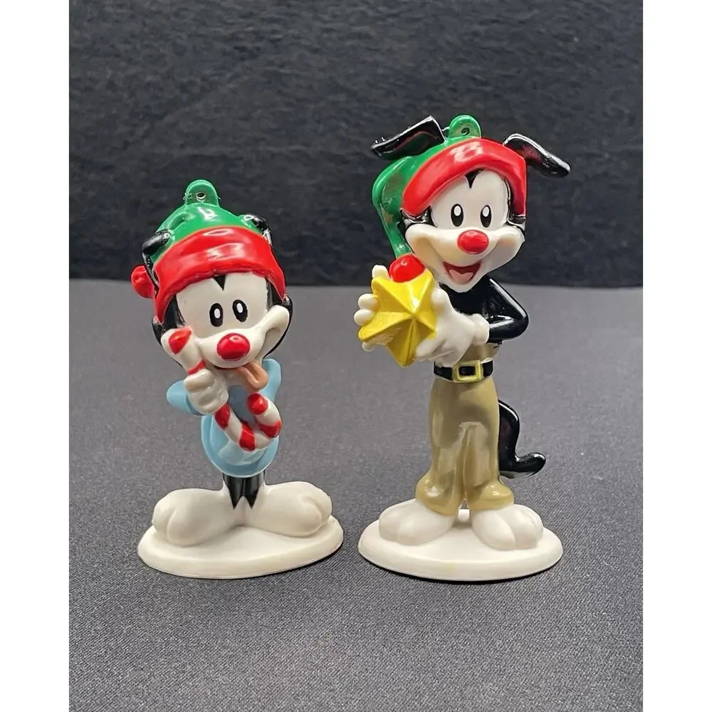 Vintage 1997 Warner Bros Animaniacs Yakko & Dot Christmas Ornaments. Set of Two.